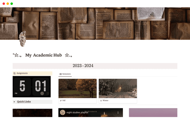 Dark Academia Student Template